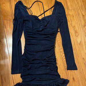 Navy Semi Foral Dress